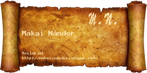 Makai Nándor névjegykártya