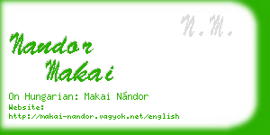 nandor makai business card